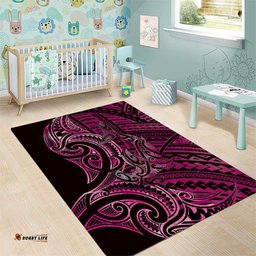 New Zealand Hammerhead Shark Area Rug Maori Haehae Mangopare Pink LT14