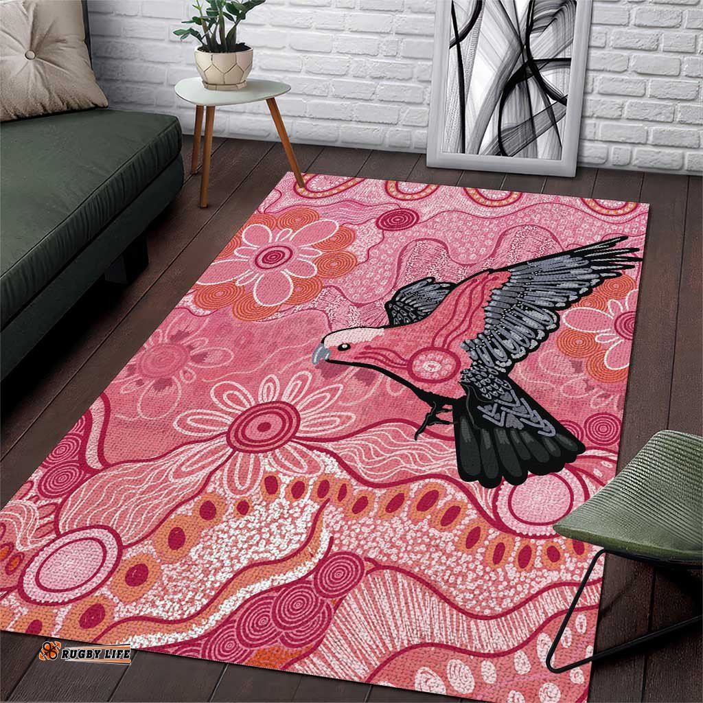 NAIDOC Week Aussie Indigenous Area Rug Aboriginal Galah Bird Contemporary Art LT7