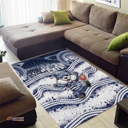 Geelong Navy Area Rug Playful Cat Kicking Ball DT05
