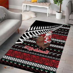 New Zealand Kiwi Santa Christmas Area Rug He Wairua Kirihimete LT9