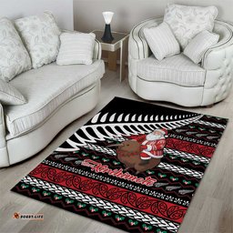 New Zealand Kiwi Santa Christmas Area Rug He Wairua Kirihimete LT9