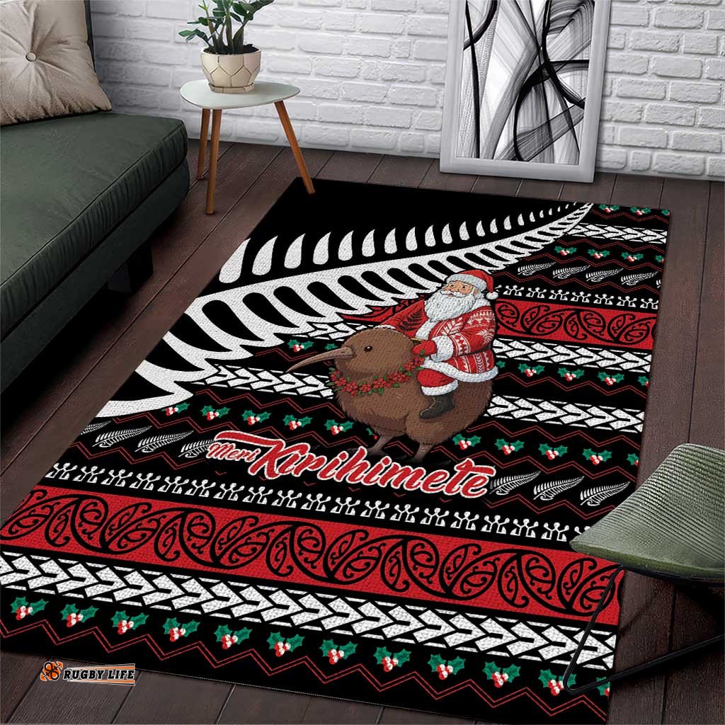 New Zealand Kiwi Santa Christmas Area Rug He Wairua Kirihimete LT9