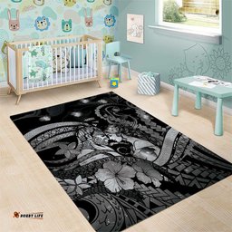 Maori Romantic Valentine Area Rug The Hongi Kiss Black Galaxy DT05