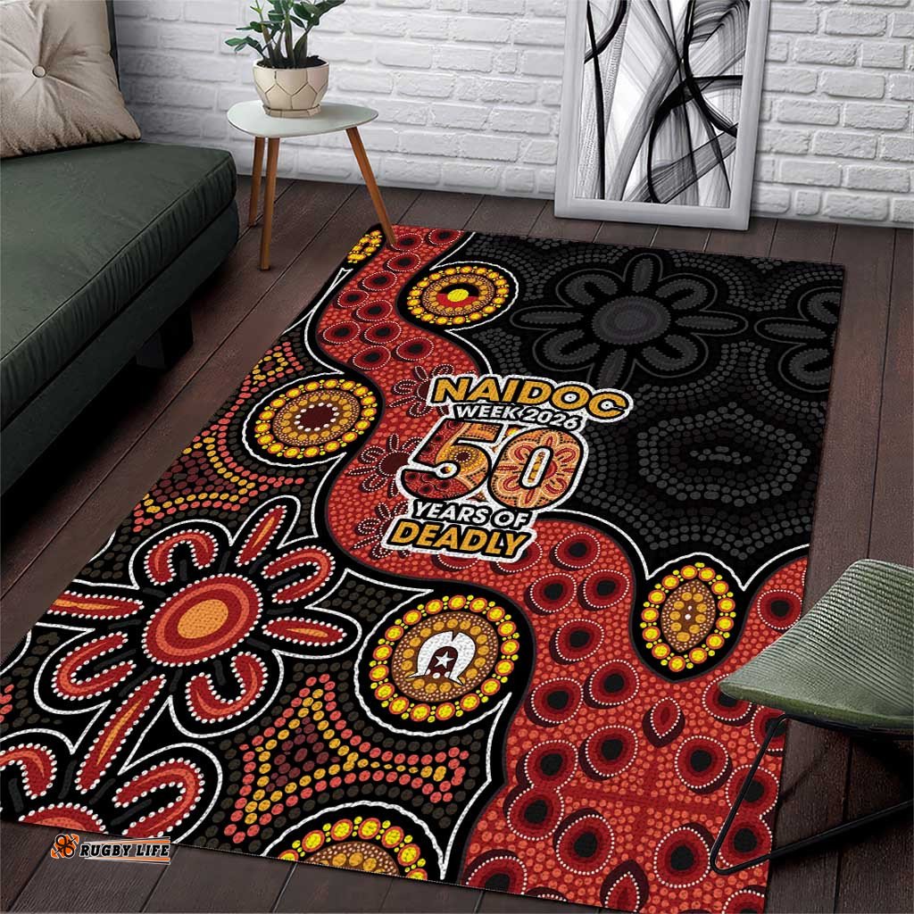 NAIDOC Week 2026 Area Rug 50 Years of Deadly Indigenous Pride LT18