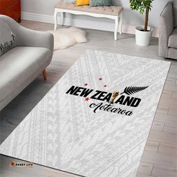 Football New Zealand Area Rug Aotearoa United White Version LT01