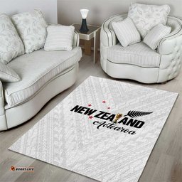 Football New Zealand Area Rug Aotearoa United White Version LT01
