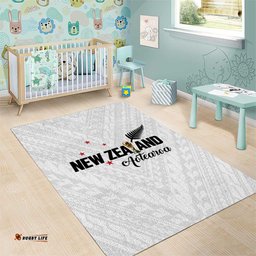 Football New Zealand Area Rug Aotearoa United White Version LT01