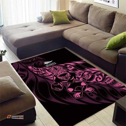 New Zealand Lawn Bowls Area Rug Pink Maori Warrior Tribal Silver Fern LT9