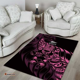New Zealand Lawn Bowls Area Rug Pink Maori Warrior Tribal Silver Fern LT9