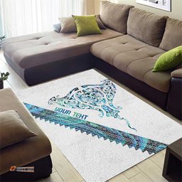 Kahui Whetu Paua shell Kowhaiwhai Taniko Personalised Area Rug Manta Ray Shark-Turtle Maori Tribal Style LT9