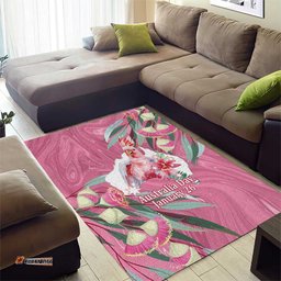 Pink Cockatoo Australia Day Area Rug Proud To Be An Aussie Opal Eucalyptus Blossoms LT14