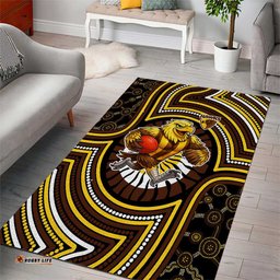 Hawthorn Hawks Area Rug Indigenous Monochrome Dot Art Mascot Style TS04