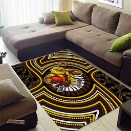 Hawthorn Hawks Area Rug Indigenous Monochrome Dot Art Mascot Style TS04