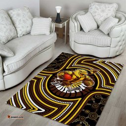 Hawthorn Hawks Area Rug Indigenous Monochrome Dot Art Mascot Style TS04