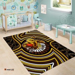 Hawthorn Hawks Area Rug Indigenous Monochrome Dot Art Mascot Style TS04