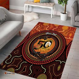 NAIDOC Week 2026 Personalised Area Rug 50 Years of Deadly Lizard Kangaroo Aboriginal Art LT14