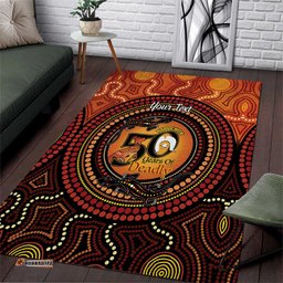 NAIDOC Week 2026 Personalised Area Rug 50 Years of Deadly Lizard Kangaroo Aboriginal Art LT14