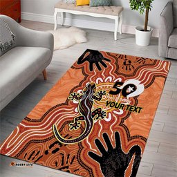 Personalised Australia Lizard NAIDOC Week 2026 Area Rug 50 Years of Deadly Aboriginal Art LT14