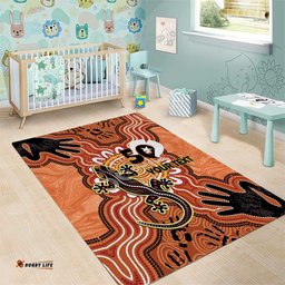 Personalised Australia Lizard NAIDOC Week 2026 Area Rug 50 Years of Deadly Aboriginal Art LT14