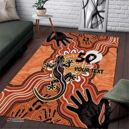 Personalised Australia Lizard NAIDOC Week 2026 Area Rug 50 Years of Deadly Aboriginal Art LT14