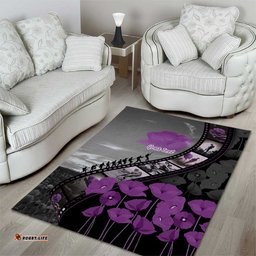 Personalised Remembering ANZAC Lest We Forget Area Rug Vintage Film Frame Memorial Purple Poppy LT9