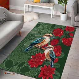 Kokaburra and Waratah Area Rug Aboriginal Art LT9