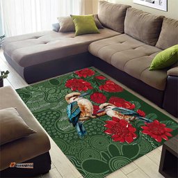 Kokaburra and Waratah Area Rug Aboriginal Art LT9