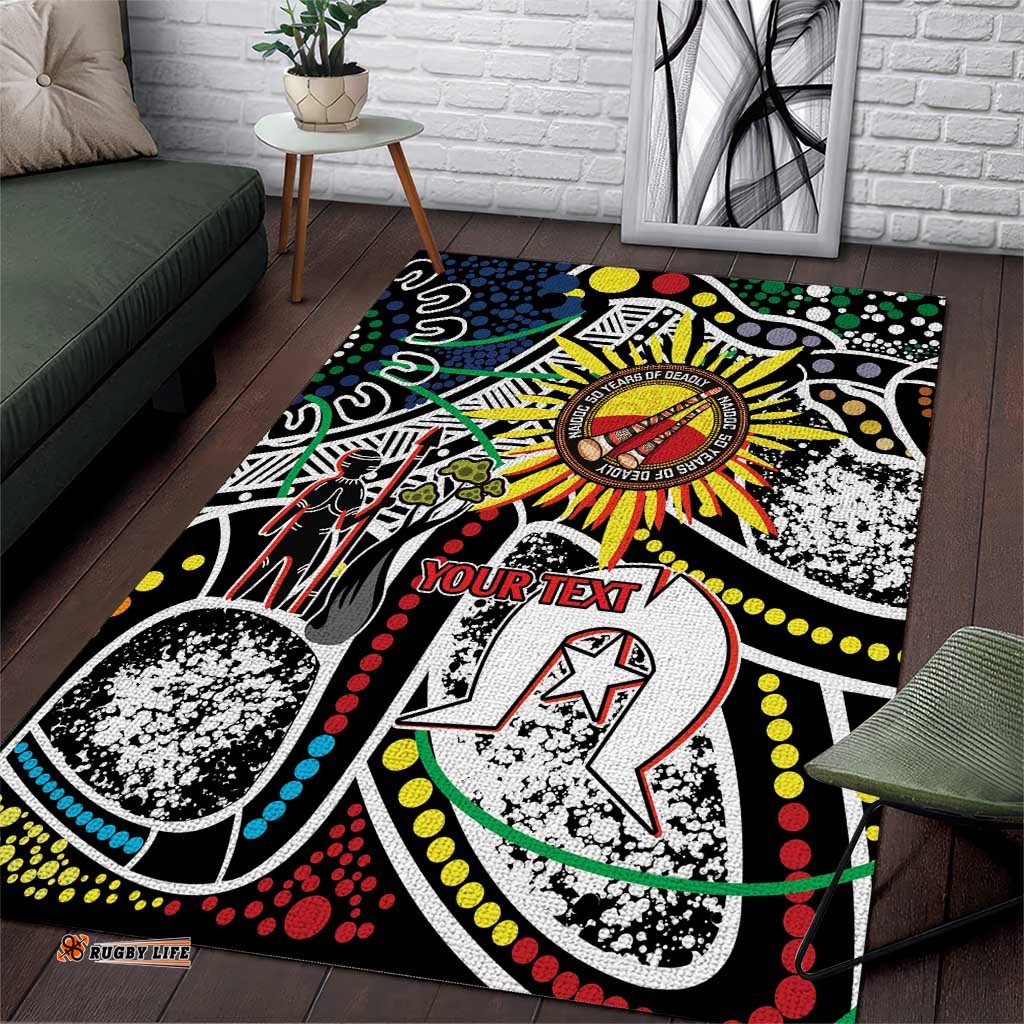 NAIDOC 50 Years of Deadly Personalised Area Rug Aboriginal Dot Art LT9
