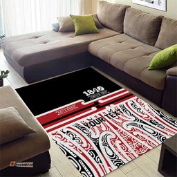 Personalised Toitu Te Tiriti Aotearoa 1840 Area Rug Red Kowhaiwhai Puhoro LT9