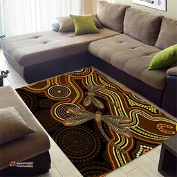 Orange Indigenous Dragonfly Australia Area Rug Aboriginal Art LT14