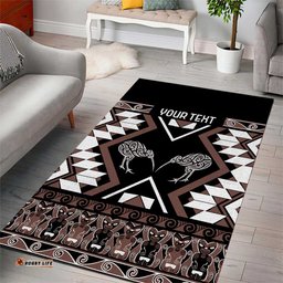 Personalised Taniko Motifs Aotearoa Area Rug Waitangi Kowhaiwhai Kiwi - Mocha LT7