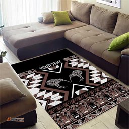 Personalised Taniko Motifs Aotearoa Area Rug Waitangi Kowhaiwhai Kiwi - Mocha LT7