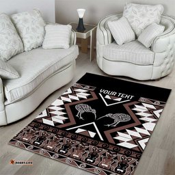 Personalised Taniko Motifs Aotearoa Area Rug Waitangi Kowhaiwhai Kiwi - Mocha LT7