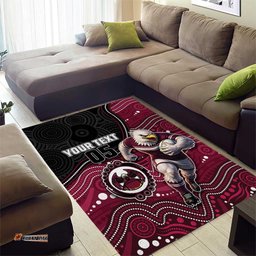 Custom Sea Eagles Area Rug Bird Mascot With Aboriginal Indigenous DT05