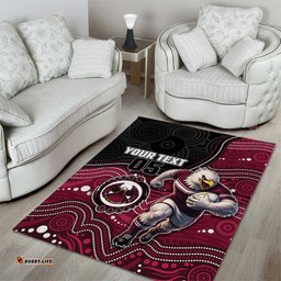 Custom Sea Eagles Area Rug Bird Mascot With Aboriginal Indigenous DT05