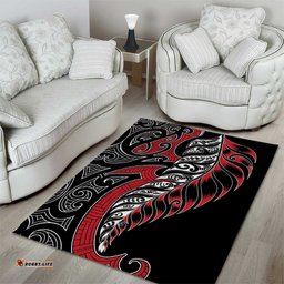 Koru Fern New Zealand Area Rug Maori Tribal Pattern LT9