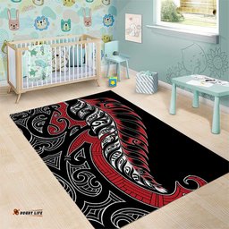 Koru Fern New Zealand Area Rug Maori Tribal Pattern LT9