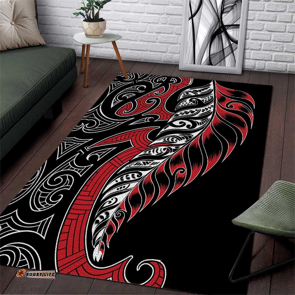 Koru Fern New Zealand Area Rug Maori Tribal Pattern LT9