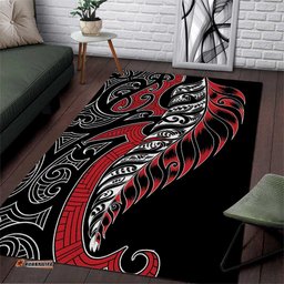 Koru Fern New Zealand Area Rug Maori Tribal Pattern LT9