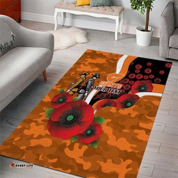 Greater Giants ANZAC Personalised Area Rug Lest We Forget Poppy Camo LT9