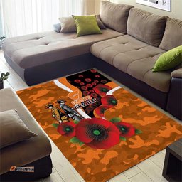 Greater Giants ANZAC Personalised Area Rug Lest We Forget Poppy Camo LT9