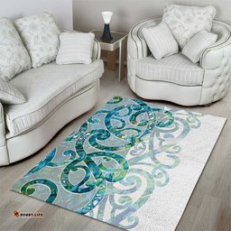 Paua Shell Maori Area Rug Koru Kowhaiwhai LT7