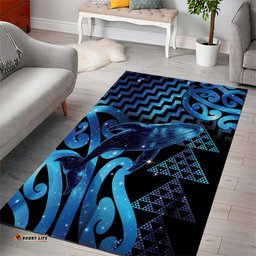 Humpback Whale Matariki New Zealand Area Rug NZ Maori Paikea Poutama Luxury Blue LT14