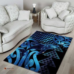 Humpback Whale Matariki New Zealand Area Rug NZ Maori Paikea Poutama Luxury Blue LT14