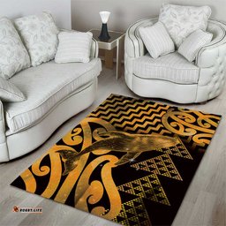 Humpback Whale Matariki New Zealand Area Rug NZ Maori Paikea Poutama Luxury Gold LT14