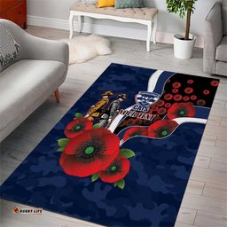 Geelong Cats ANZAC Personalised Area Rug Lest We Forget Poppy Camo LT9
