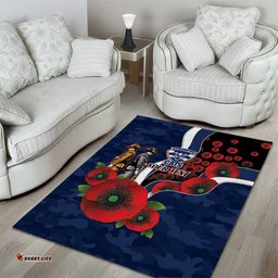Geelong Cats ANZAC Personalised Area Rug Lest We Forget Poppy Camo LT9