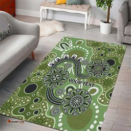 Personalised NAIDOC Week 50 Years Deadly Always Area Rug Green Aboriginal Artwork Dot Painting LT9