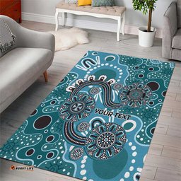 Personalised NAIDOC Week 50 Years Deadly Always Area Rug Teal Aboriginal Artwork Dot Painting LT9