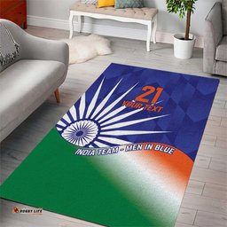 India Cricket Custom Area Rug Ashoka Chakra with Flag Style LT9